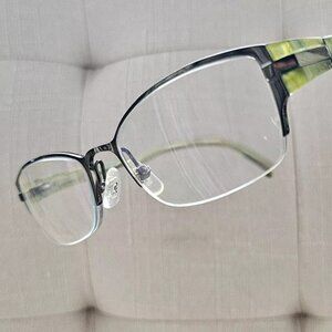 O&X New York Glasses Frame Titanium Green/Gunmetal Tone Made in Japan OT2670